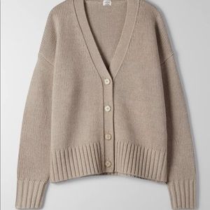 Aritzia Wilfred Spa Cardigan — Heather Oat Beige (Size L)